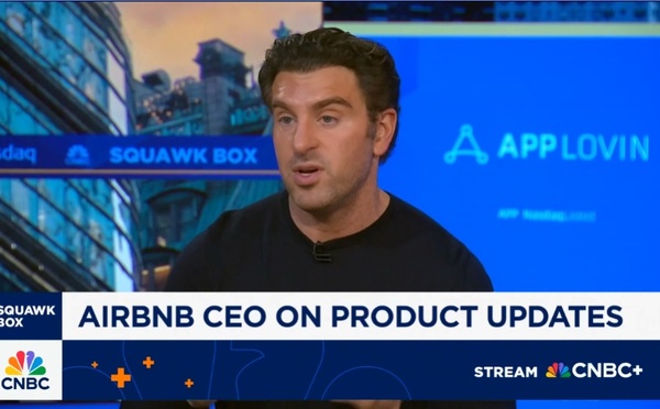 Brian Chesky d'Airbnb sur CNBC - Capture écran