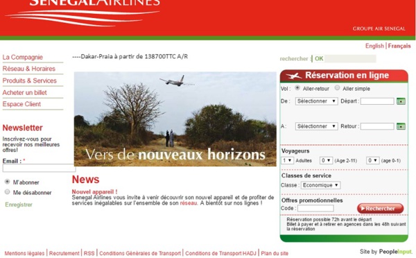 Sénégal Airlines clouée au sol