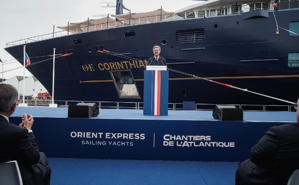 À Saint-Nazaire, Orient Express baptise un voilier hors normes de 220 mètres (Photos)