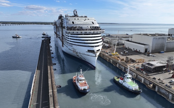MSC World Atlantic : le futur navire de MSC mis à flot à Saint-Nazaire