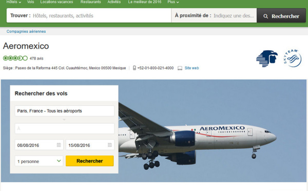 Aeromexico partenaire de TripAdvisor
