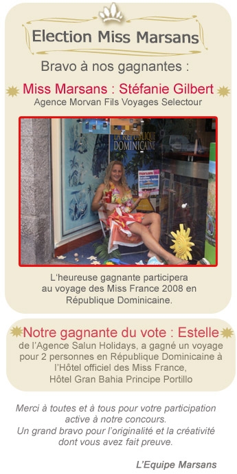 La Grande Gagnante Stéfanie Gilbert agence Morvan Fils Voyages Selectour